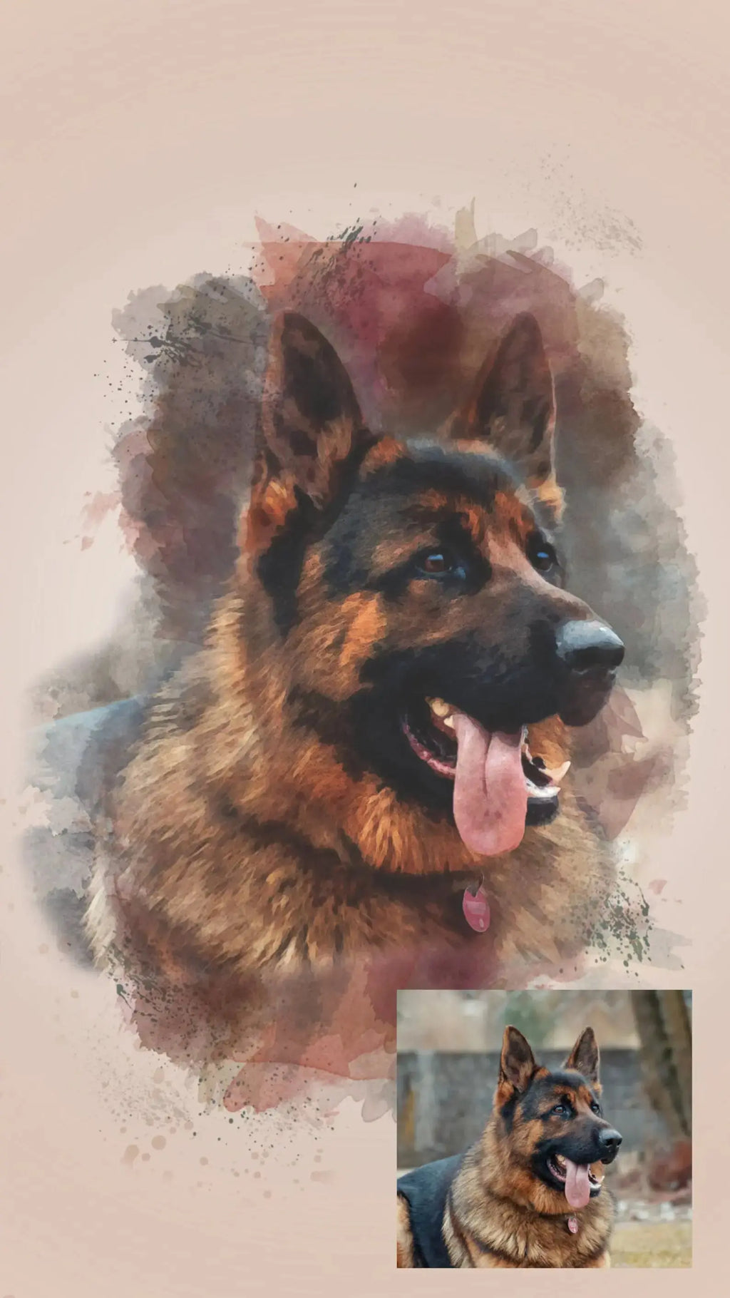 Custom Pet Portrait | Watercolor Splash