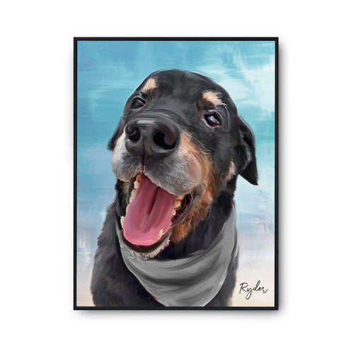 Custom One Pet Digital Acrylic Painting Portrait Made for Milo