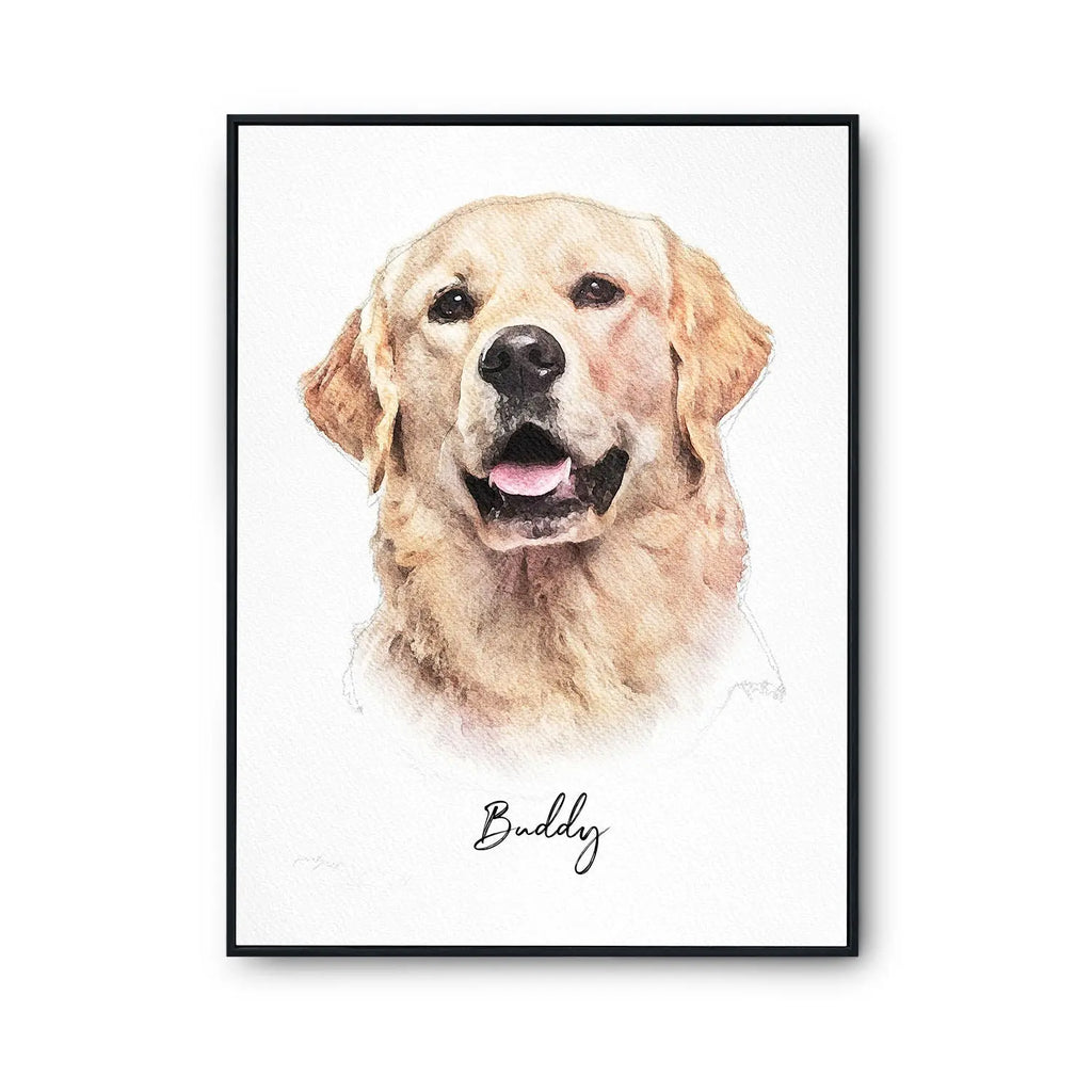 Custom One Pet Watercolour Digital Portrait Made for Milo