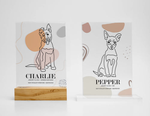 ★NEW★ Custom One Pet Line Art Digital Portrait on Acrylic Made for Milo