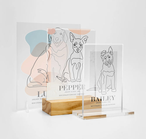 ★NEW★ Custom One Pet Line Art Digital Portrait on Acrylic Made for Milo