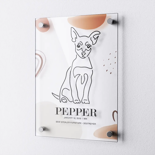 ★NEW★ Custom One Pet Line Art Digital Portrait on Acrylic Made for Milo